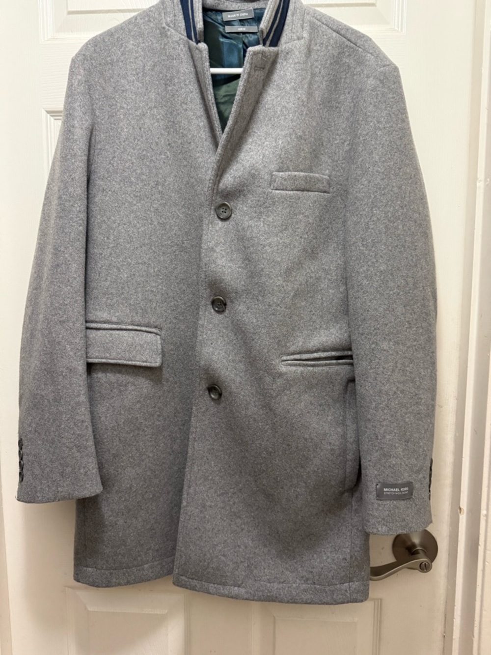Michael Kors Men's Slim-Fit Gray Ghent Wool Blend Coat Jacket